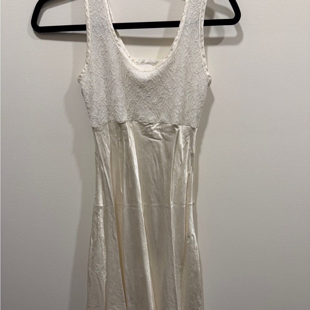 Vintage White Satin Dress